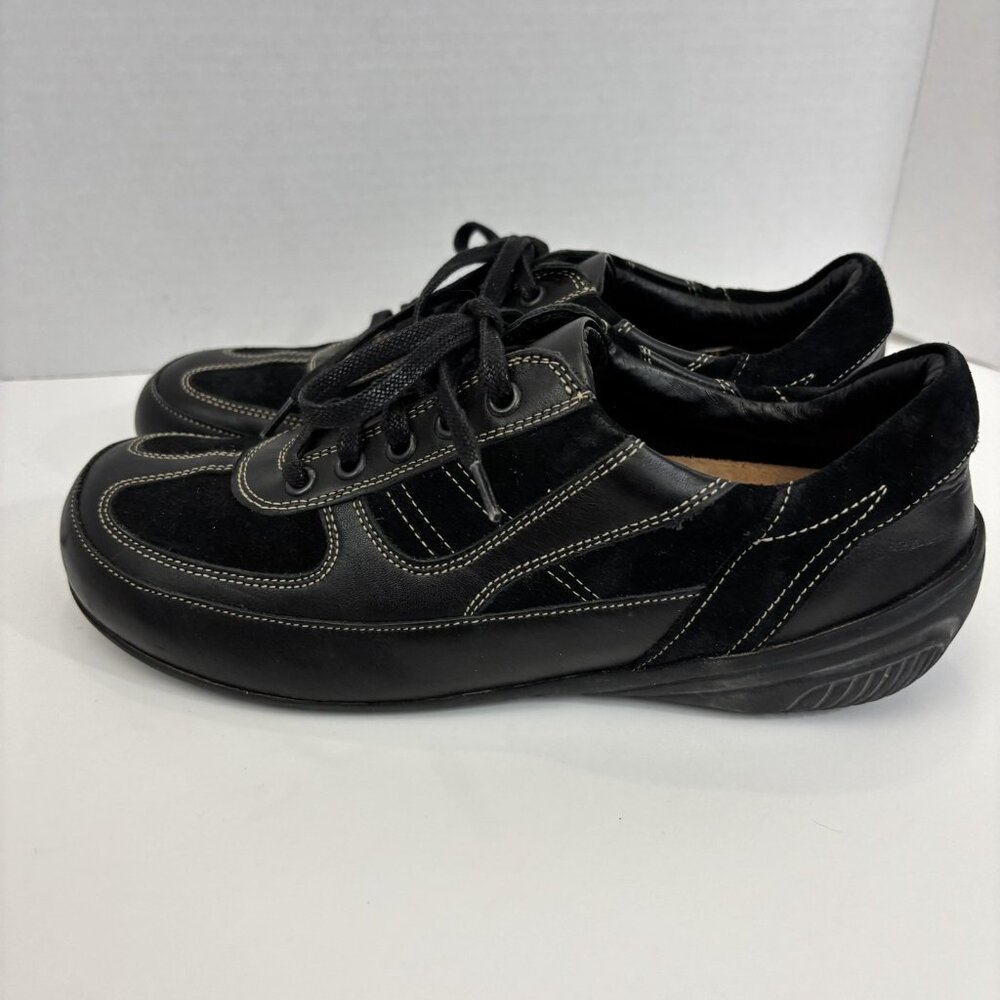 Birkenstock Footprints Leather Lace Up Walking Shoes Womens 8 39 Black Sneakers - Picture 8 of 12